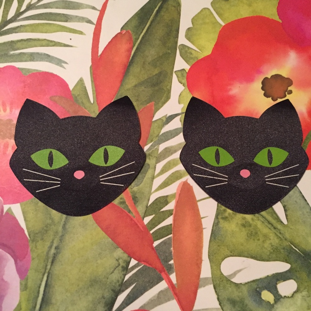 ๐บ Awesome Black cat nipple cover pasties